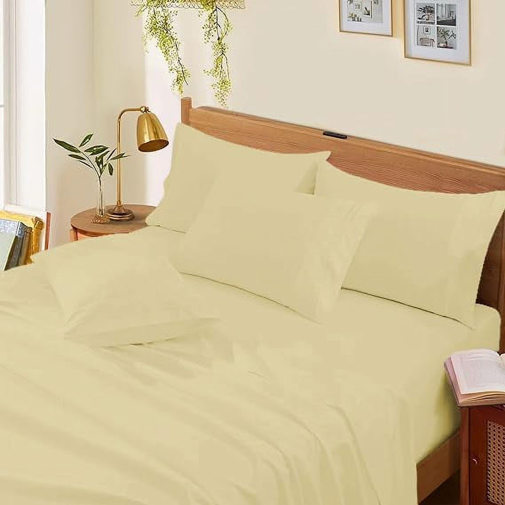 1000 Thread Count 4-Piece 100% Egyptian Cotton Bed Sheets Luxury Hotel Sheets Fits Mattress Upto 21" Deep Pocket, Twin XL Size - Burgundy Solid
