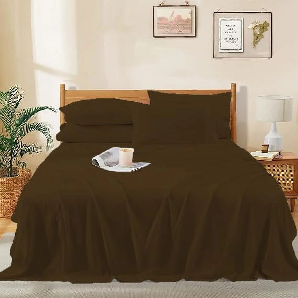 1000 Thread Count 4-Piece 100% Egyptian Cotton Bed Sheets Luxury Hotel Sheets Fits Mattress Upto 21" Deep Pocket, Twin XL Size - Burgundy Solid