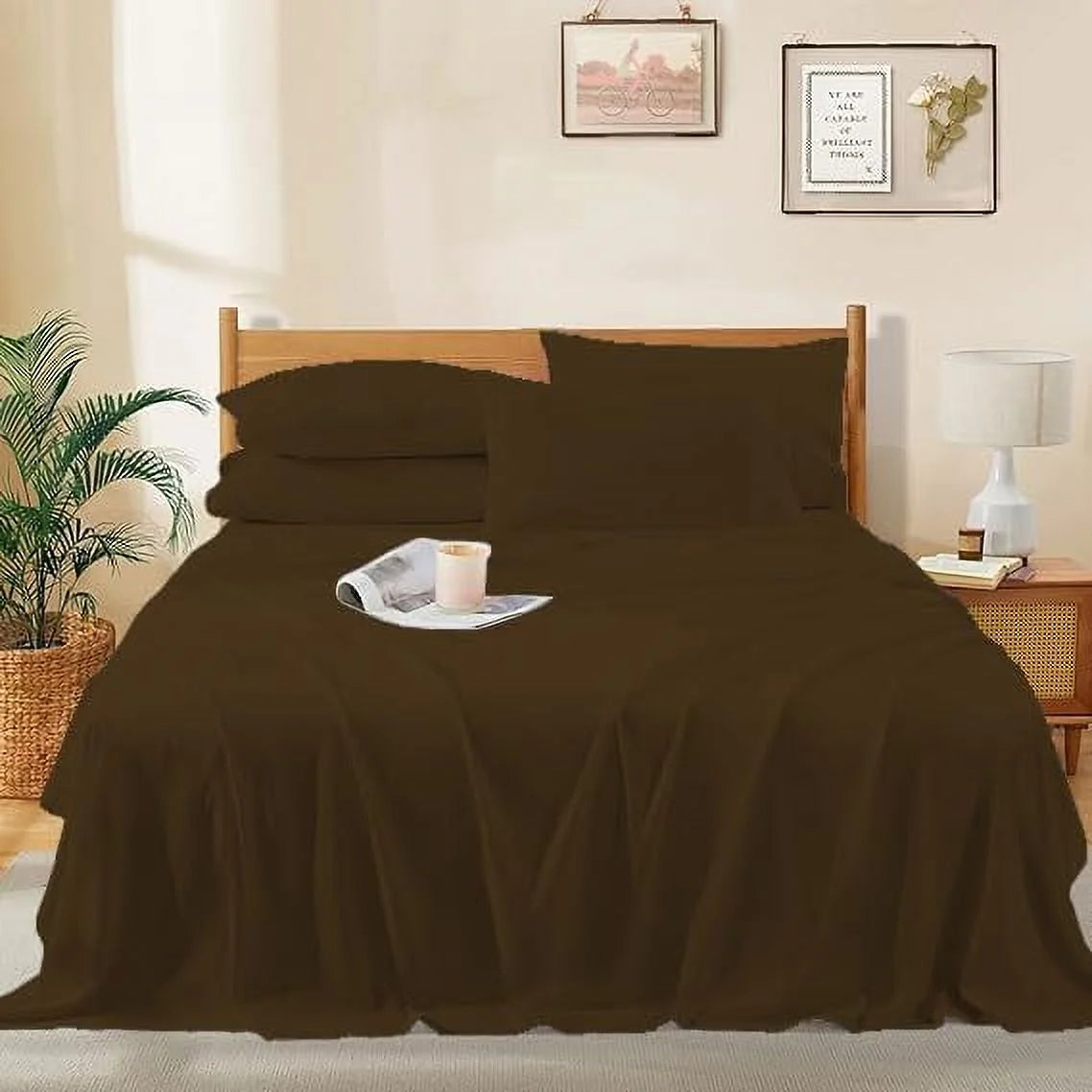 1000 Thread Count 4-Piece 100% Egyptian Cotton Bed Sheets Luxury Hotel Sheets Fits Mattress Upto 21" Deep Pocket, Twin XL Size - Burgundy Solid