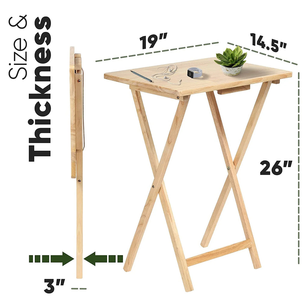 DYUKFG 5 - Piece Folding TV Tray Tables Set with Compact Storage Rack - Space - Saving, Easy - Assembly, Ideal for Living Room, Bedroom  Small Spaces, Multipurpose for Eating, Working  Entertaining