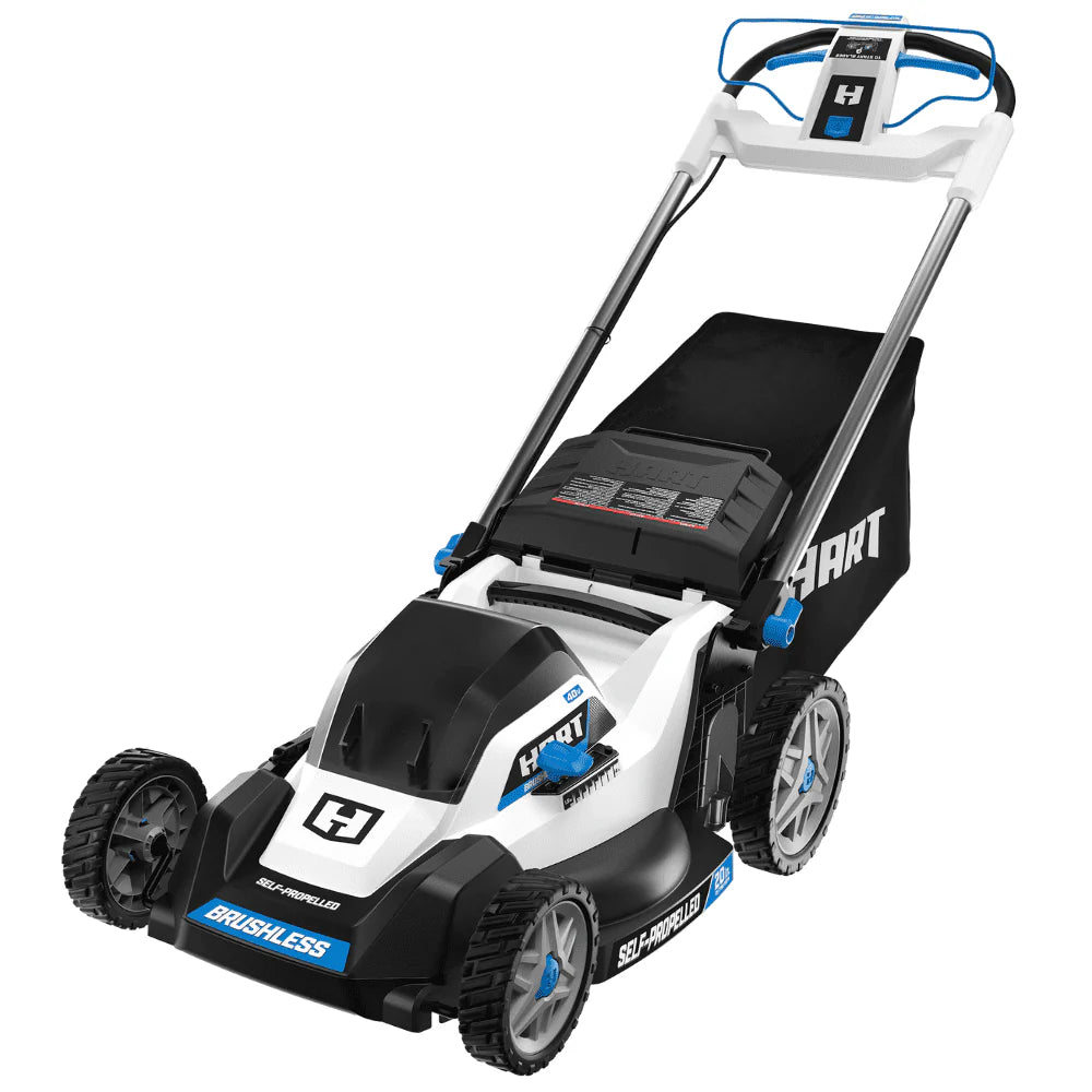 HART 40-Volt 20-inch Self-Propelled Battery-Powered Brushless Mower Kit, (1) 6.0Ah Lithium-Ion Battery