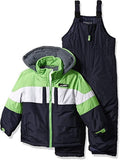 LONDON FOG Big Boys' 2-Piece Colorblock Snow Bib and Jacket Snowsuit