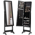 Costway Jewelry Mirrored Cabinet Armoire Organizer Storage Box w/ Stand Christmas Gift