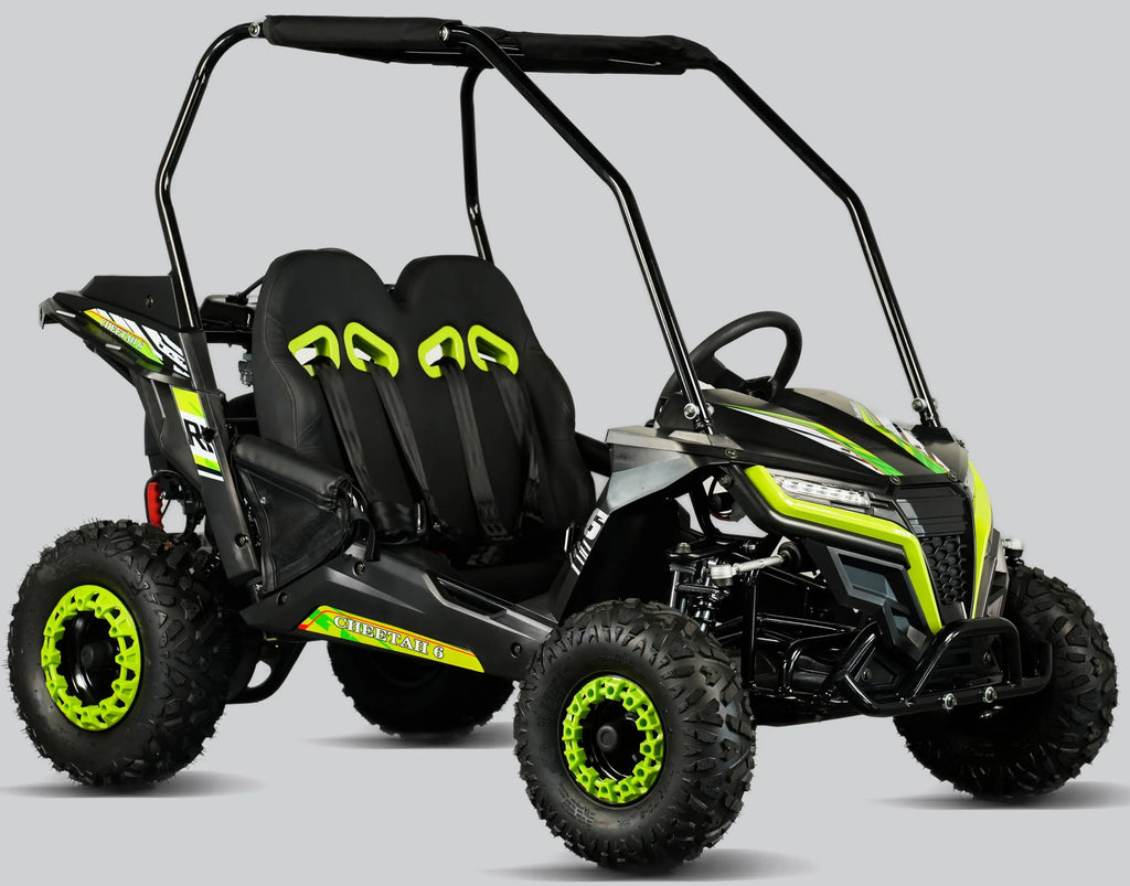TrailMaster Cheetah 6 Youth Go-Kart - 163cc 5.5HP Engine, 4-Point Safety Belt, Remote Kill, Speed Governor, Suitable for Kids 6-12. with Pre-Assembled Version Now! (Pre-Assembled, Blue)
