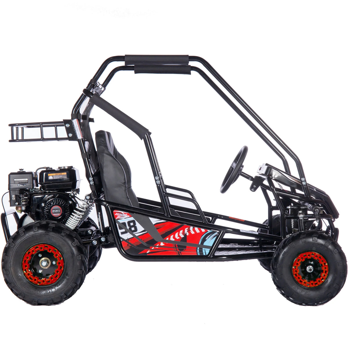 MotoTec Mud XL 212cc 2 Seat Go Kart Full Suspension Blue