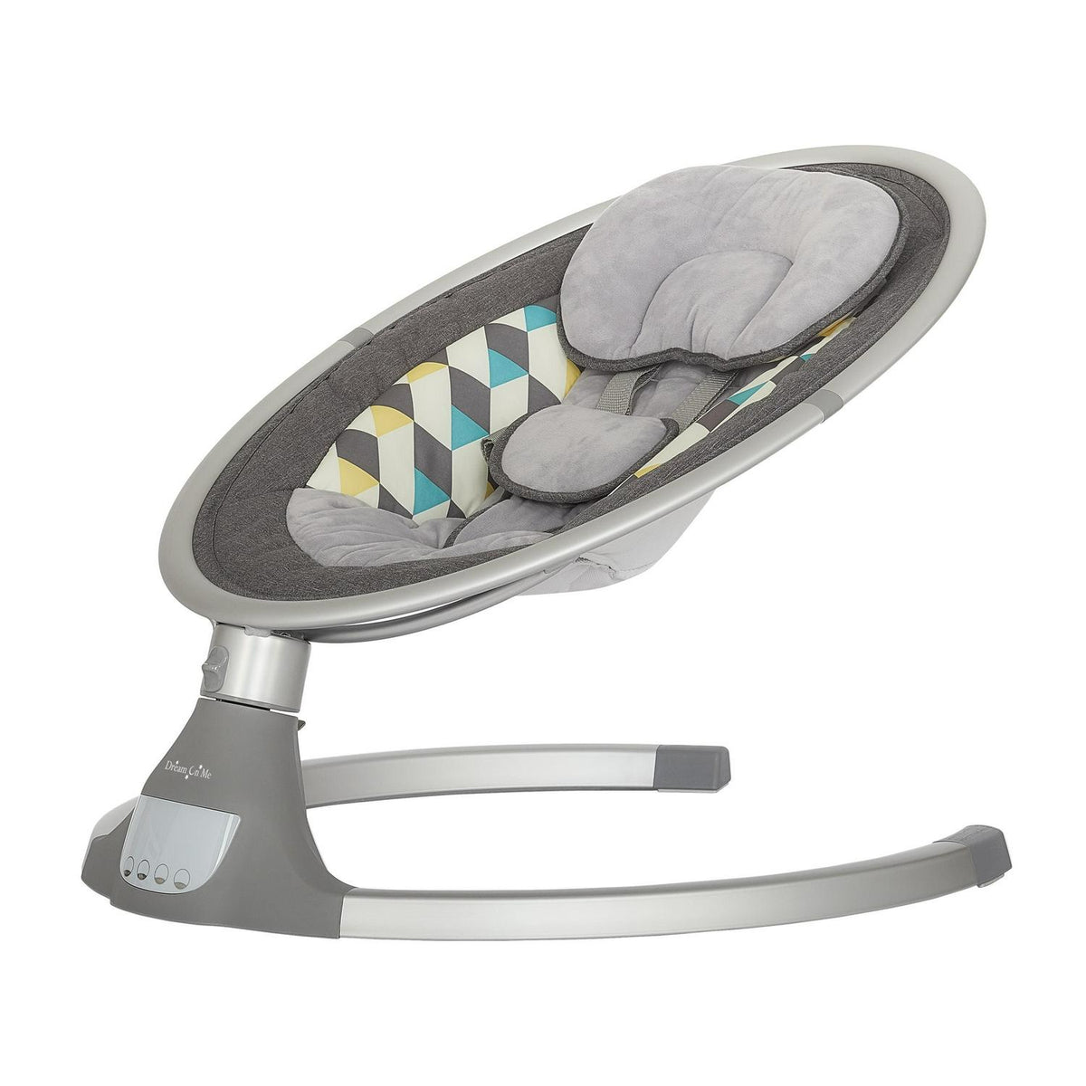 Dream On Me Zazu Baby Swing. Baby Swing for Infant. 5 - Swinging Speed. Two Attached Toys. Bluetooth Enabled and Remote Control. Grey and Blue