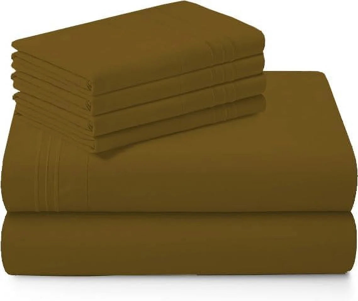 1000 Thread Count 4-Piece 100% Egyptian Cotton Bed Sheets Luxury Hotel Sheets Fits Mattress Upto 21" Deep Pocket, Twin XL Size - Burgundy Solid