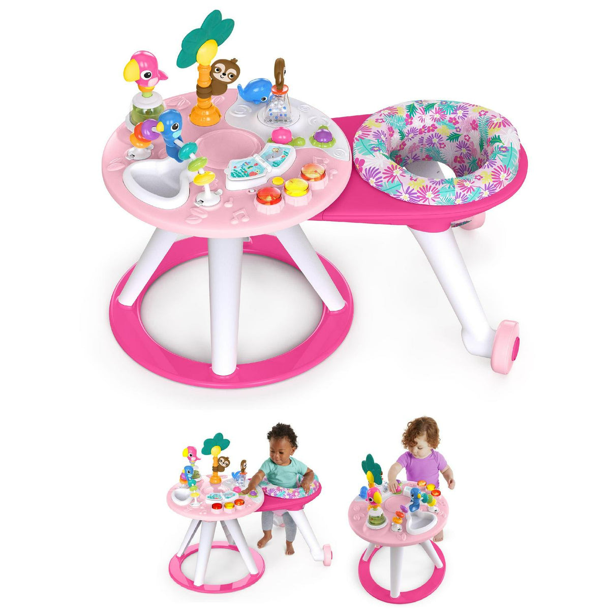 Bright Starts Around We Go 2-in-1 Walk-Around Baby Activity Center &amp; Table. Tropic Coral. Age 6 Months+