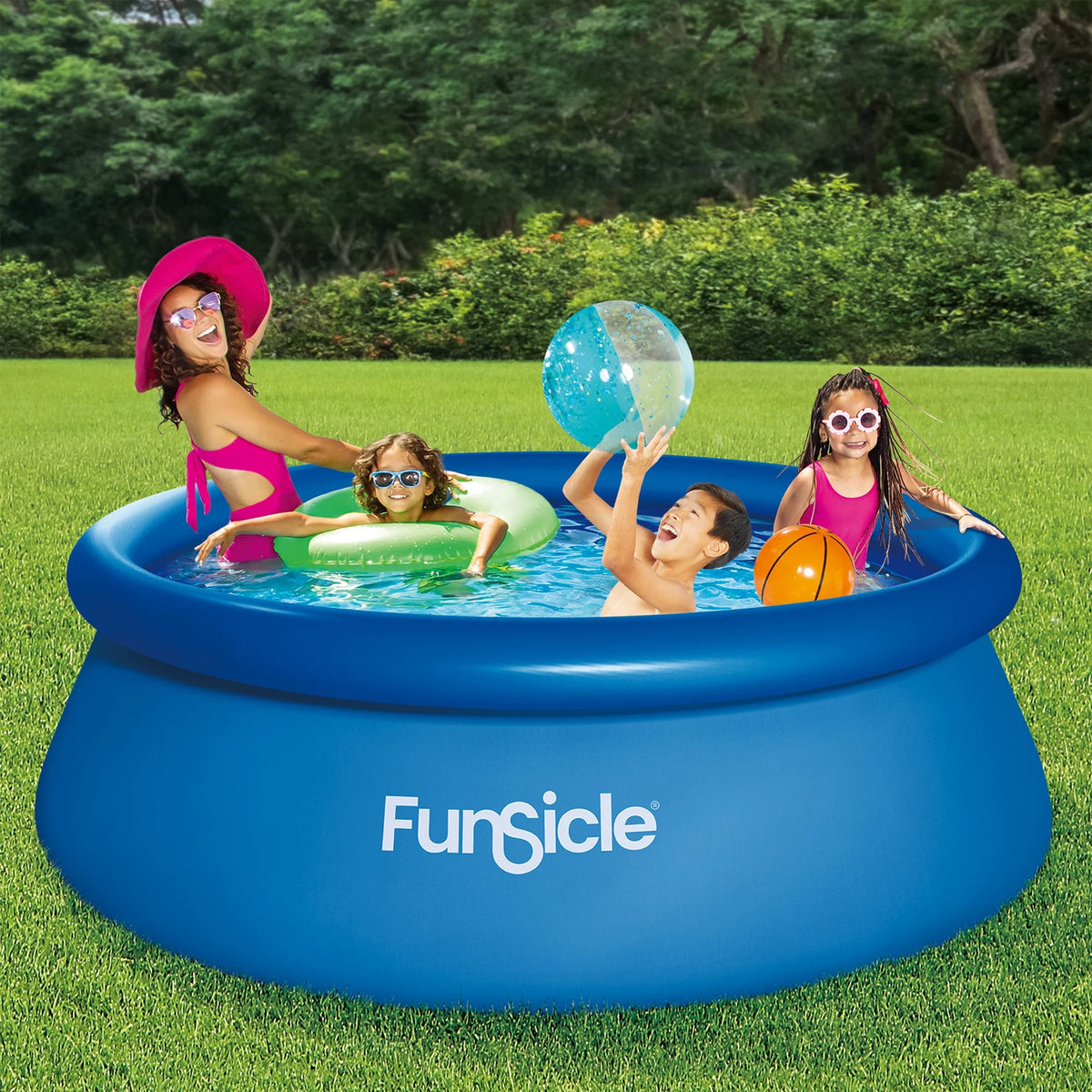 Funsicle 8 ft QuickSet Above Ground Swimming Pool, Round, Age 6 & up