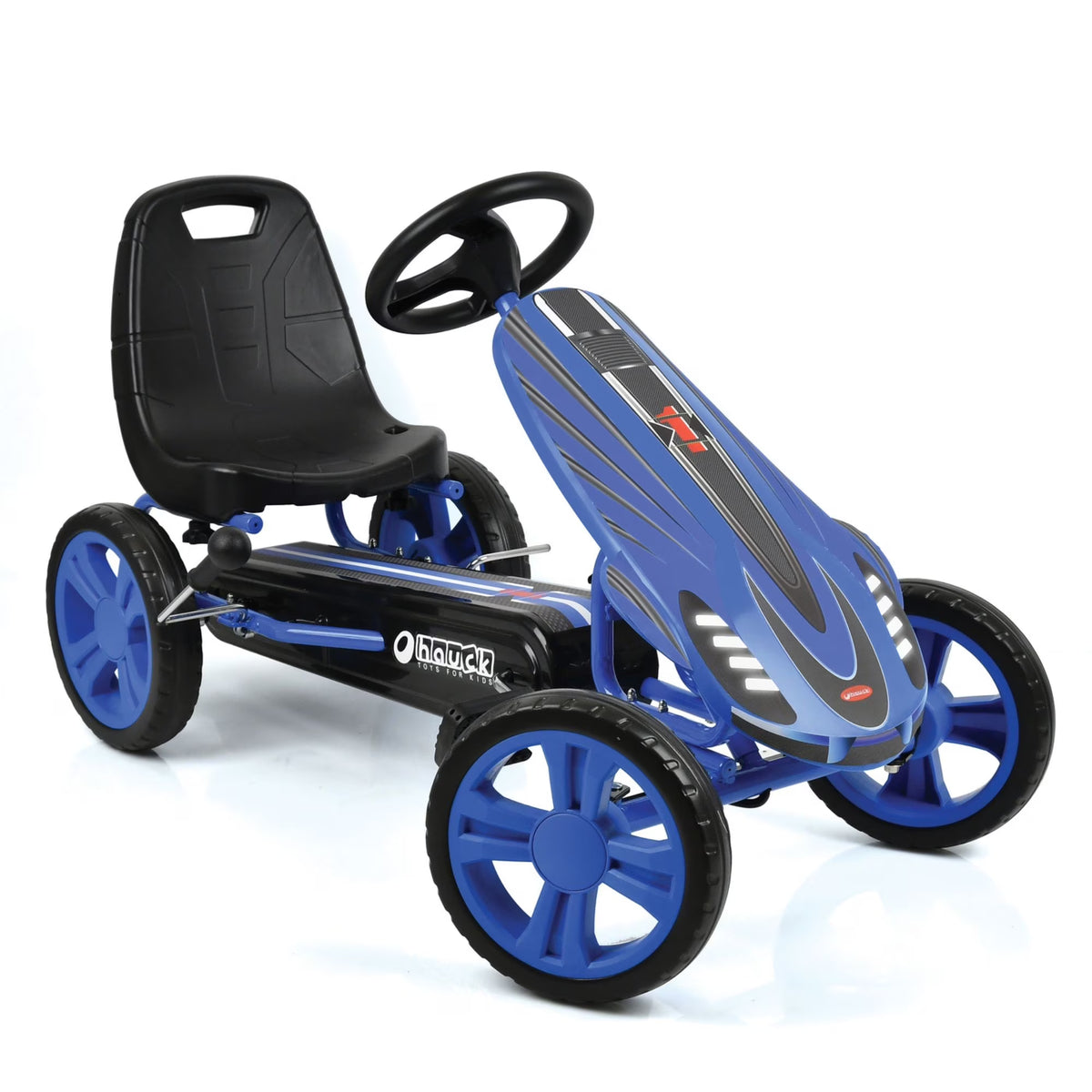 Hauck Speedster Pedal Go Kart w/ Adjustable Bucket Seat for Kids Ages 4 to 8, Fire Rescue