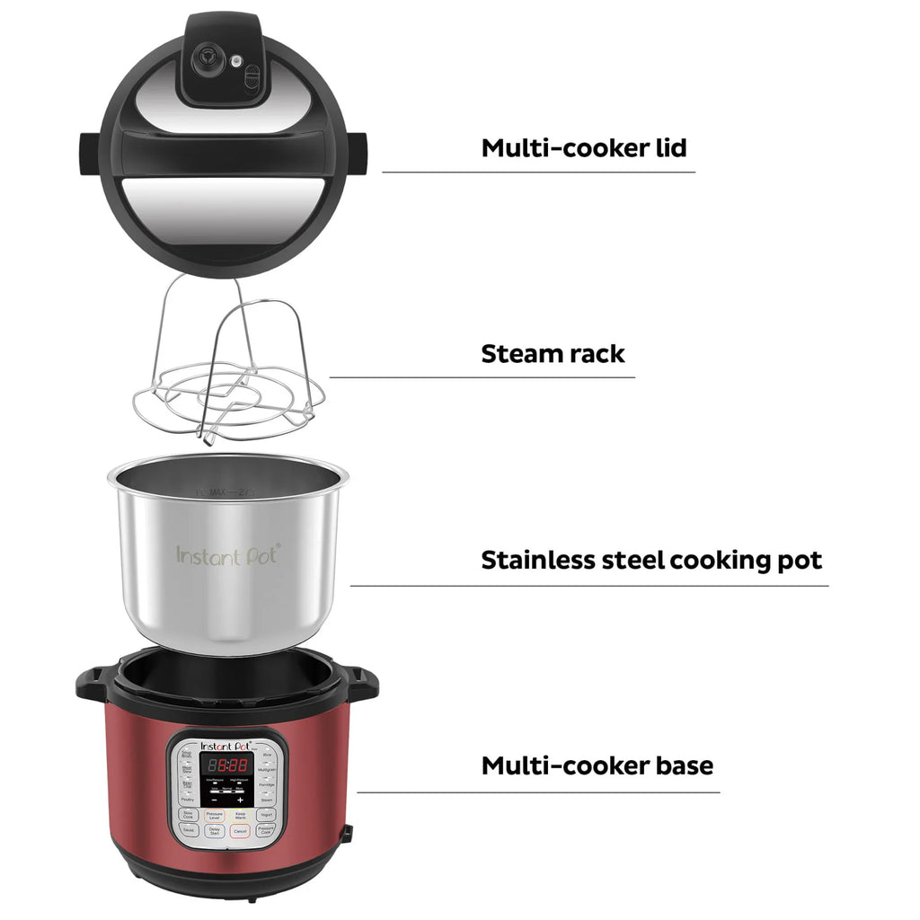 Instant Pot Duo�?6 Quart Multi-Cooker, Red Stainless Steel