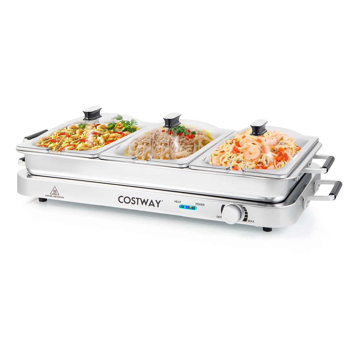 Costway Food Warmer Buffet Server 450W Stainless Steel Electric Warming Tray for Parties