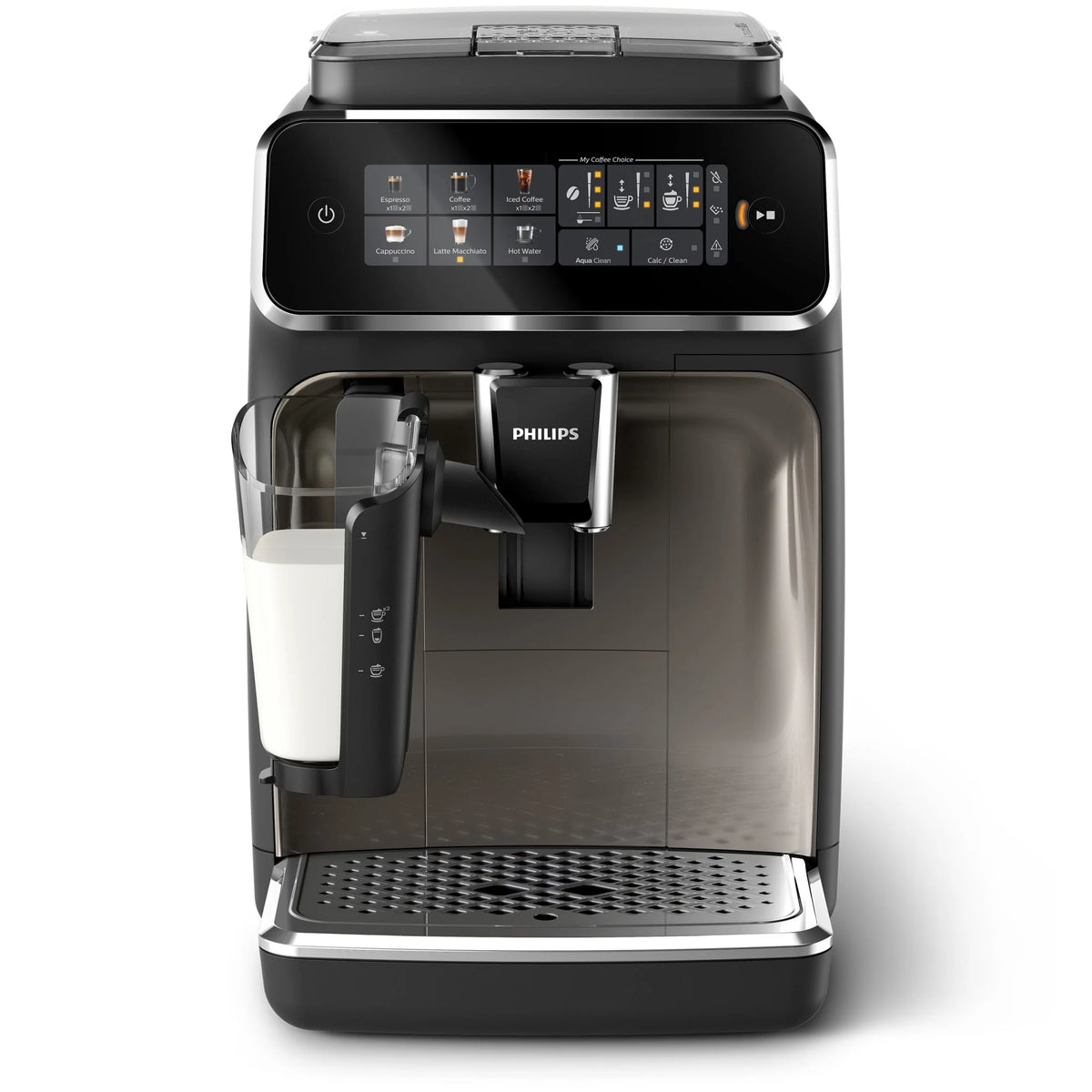Philips 3300 Fully Automatic Espresso Machine with LatteGo Milk Frother, Black and Chrome