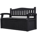 Homall 80 Gallon Plastic Storage Bench Made Of Durable Weatherproof Resin And Deck-Box Organized Storage Compartment For Outdoor Patios And Lawns,Black