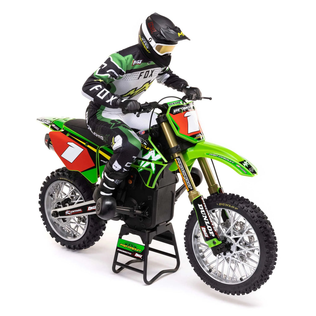 Losi RC Motorcycle Promoto-MX 1/4 Motorcycle Ready-To-Run Combo Includes Battery and Charger Pro Circuit LOS06002 Green Other Gas Tank Motorcycle etc.