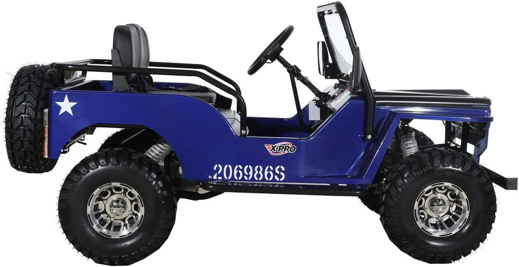 X-Pro 125cc Jeep Go Kart, 3-Speed Semi-Automatic Transmission w/Reverse, Big 18" Aluminum Rim Wheels