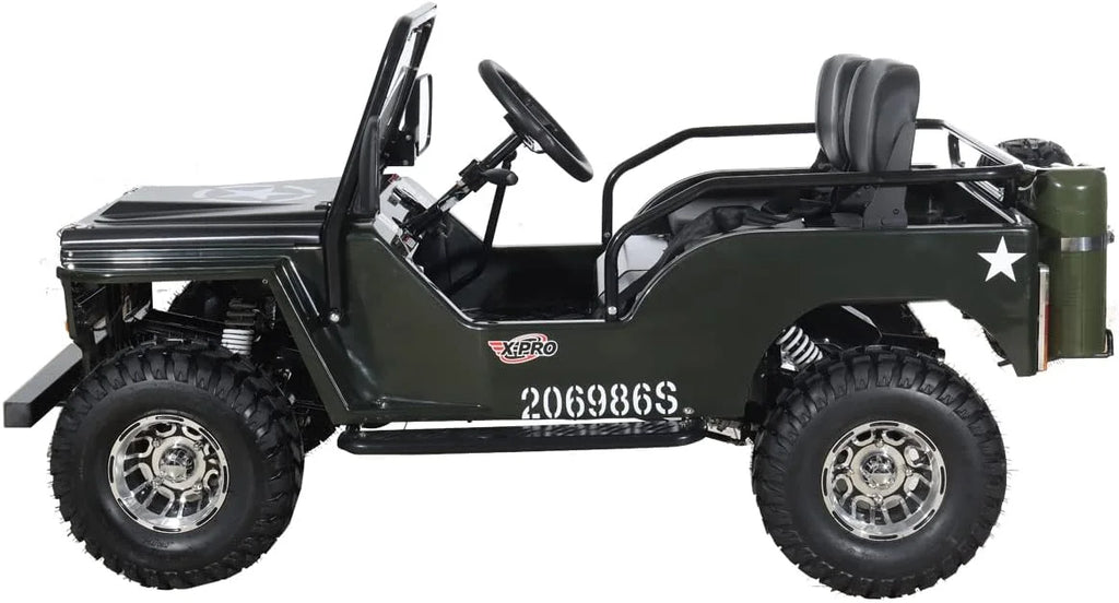 X-Pro 125cc Jeep Go Kart, 3-Speed Semi-Automatic Transmission w/Reverse, Big 18" Aluminum Rim Wheels