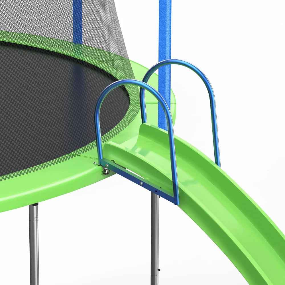 12FT Trampoline with Slide and Swings, Large Outdoor Backyard Trampoline with Basketball Hoop and Ladder for Kids and Adults