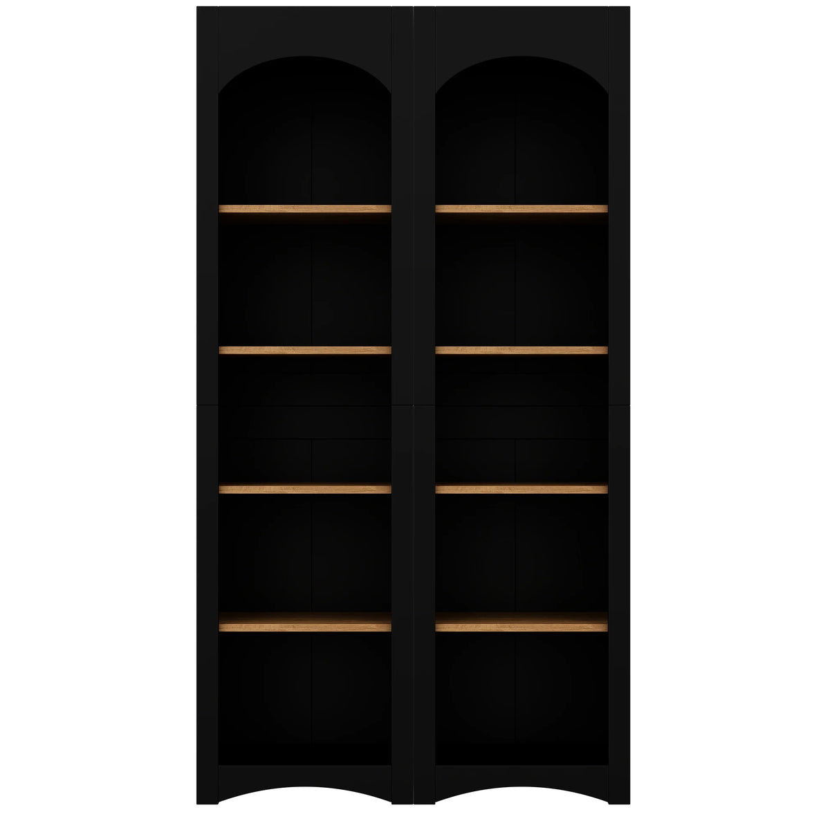 72"h Pantry Pair, 2 , Adjustable Shelves, , Black Finish 2 Bookcase , Cabinet With Vintage Style