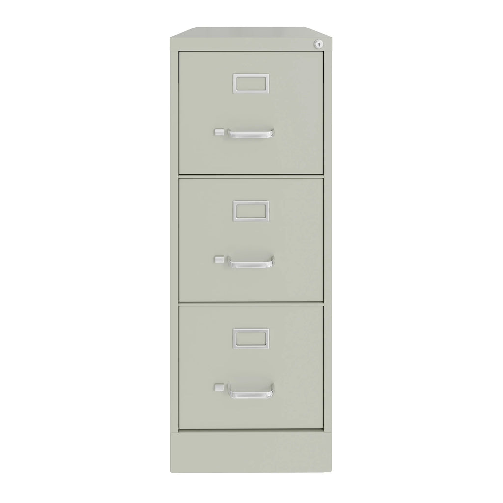 Hirsh 22" Deep 3 Drawer Letter Width Vertical File Cabinet, Commercial Grade, Gray