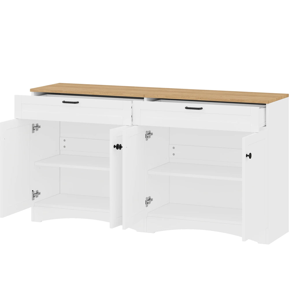 72"h Pantry Pair, 2 , Adjustable Shelves, , Black Finish 2 Bookcase , Cabinet With Vintage Style