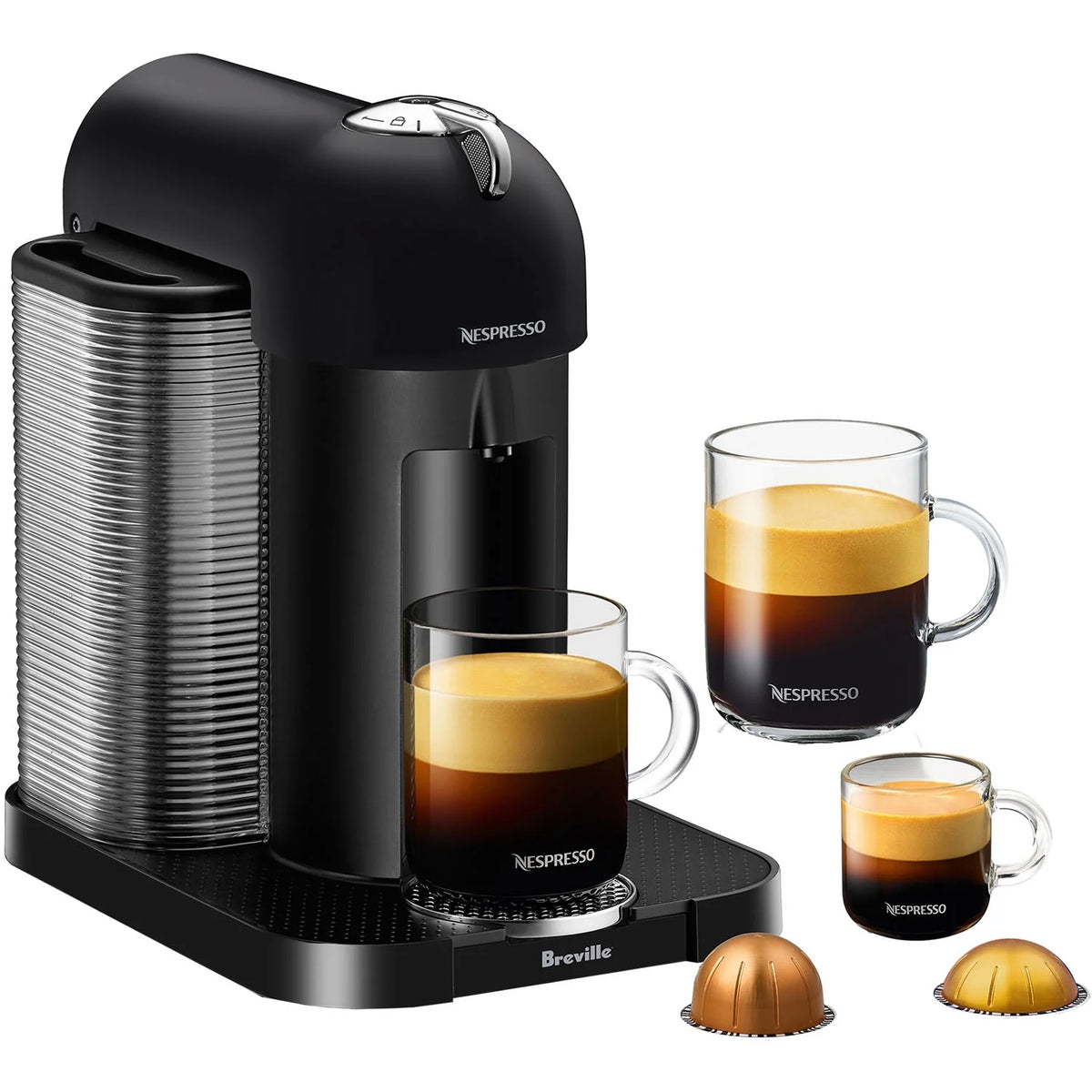 Breville Nespresso Vertuo Coffee & Espresso Single-Serve Machine in Matte Black