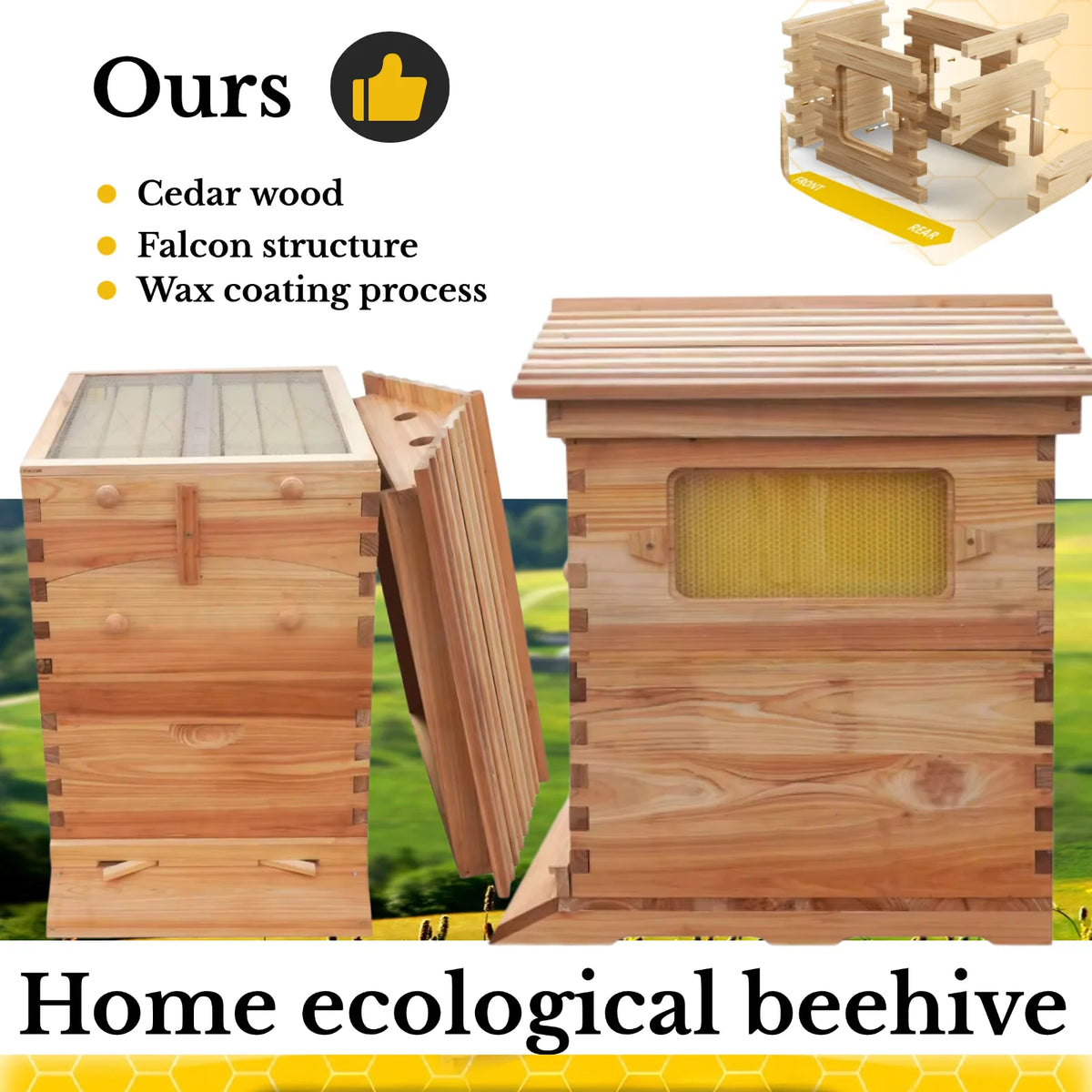 Bee Hive with Tap and Flow Hive Frame Complete Beehive Kit for Beginners