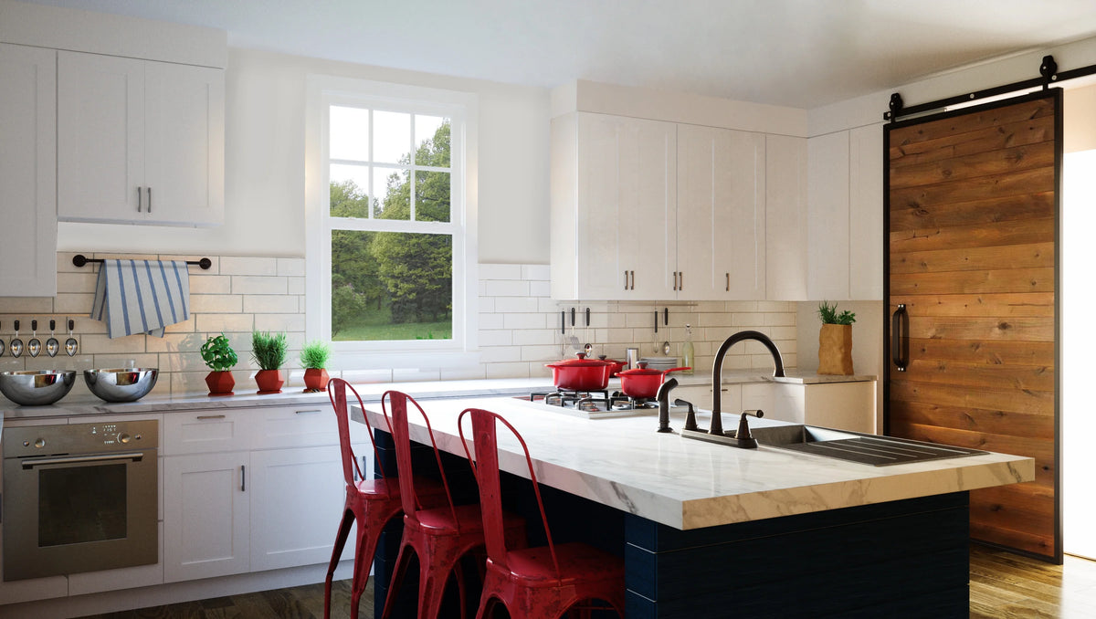 Design House Brookings Ready to Assemble Wood Shaker 2-Door and 2-Drawer Kitchen Base Cabinet (48 x 34.5 x 24), Sherwin Williams? White