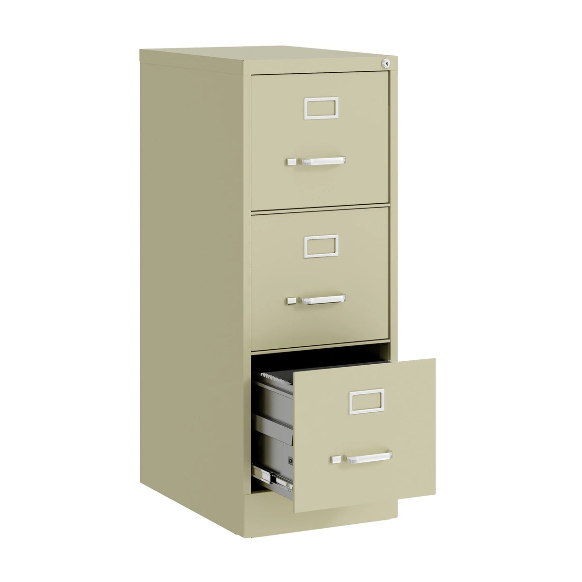 Hirsh 22" Deep 3 Drawer Letter Width Vertical File Cabinet, Commercial Grade, Gray