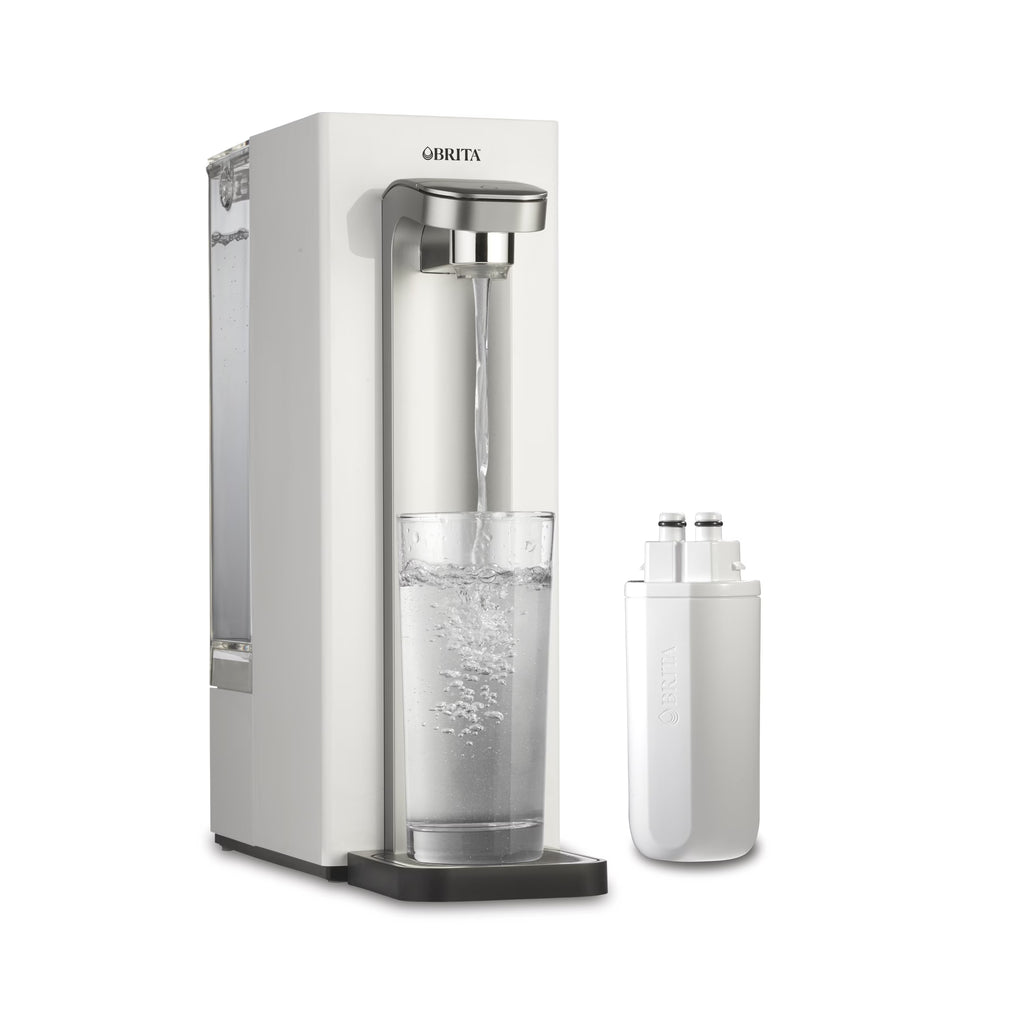 Brita Hub Compact Countertop Water Filtration Device, Water Dispenser, 9 Cup Reservoir, Includes 6-Month Filter, White