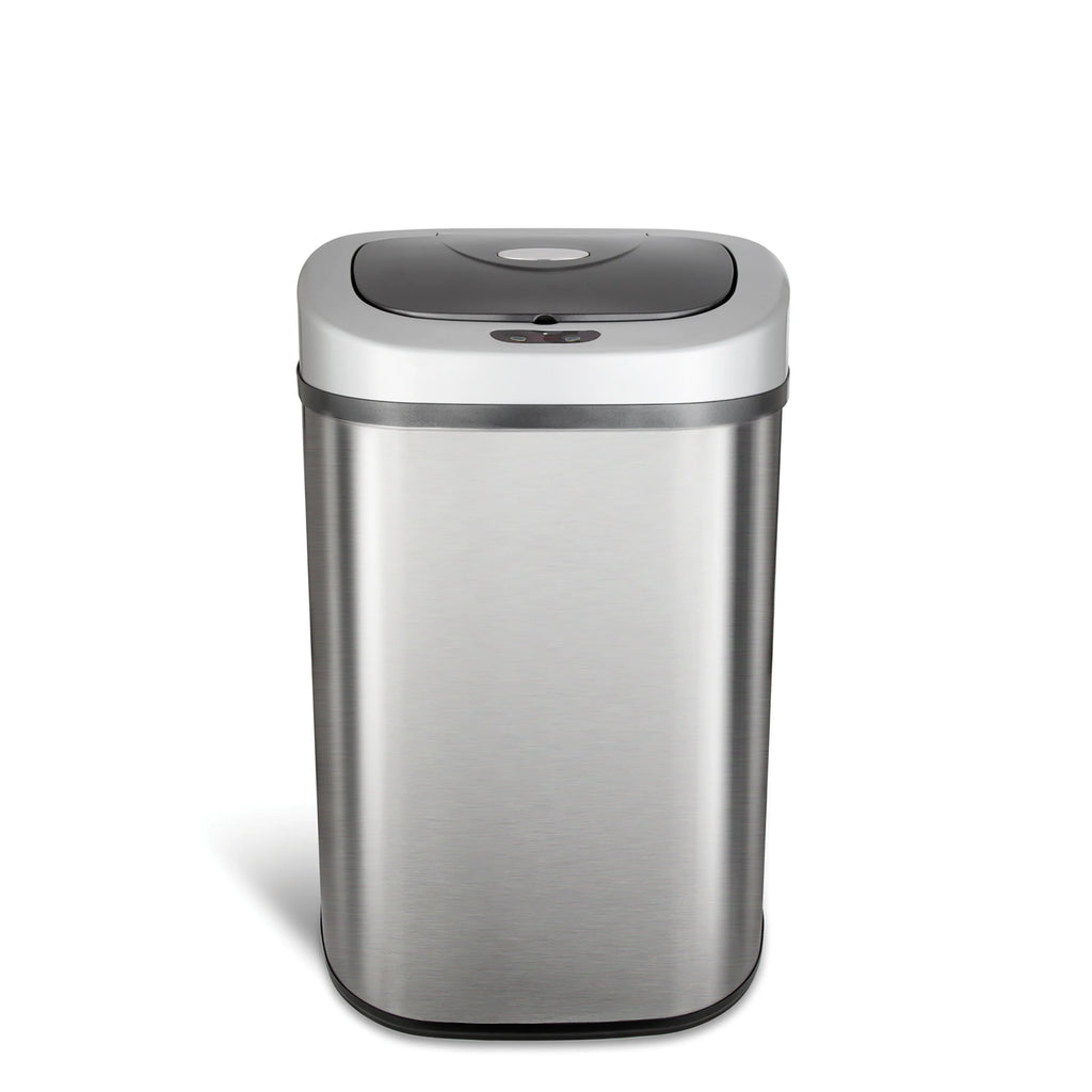Nine Stars Automatic Trash Can, 21 Gallon Stainless Steel, Motion Sensor Hands Free Soft Close Lid Garbage Bin, Silver