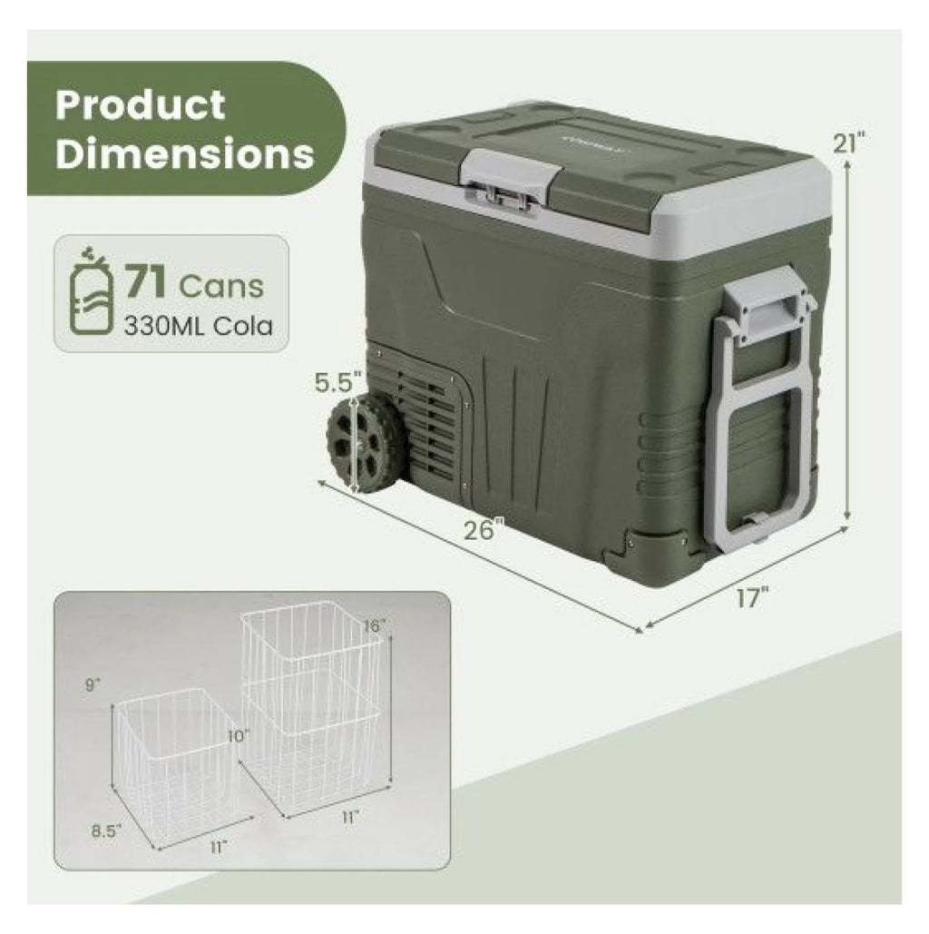 12V Car Refrigerator Portable Fridge - 35L/50L Electric Cooler, Adjustable Temp -4℉~68℉, DC 12/24V & AC 100-240V, for Road Trips, Camping, Food Preservation