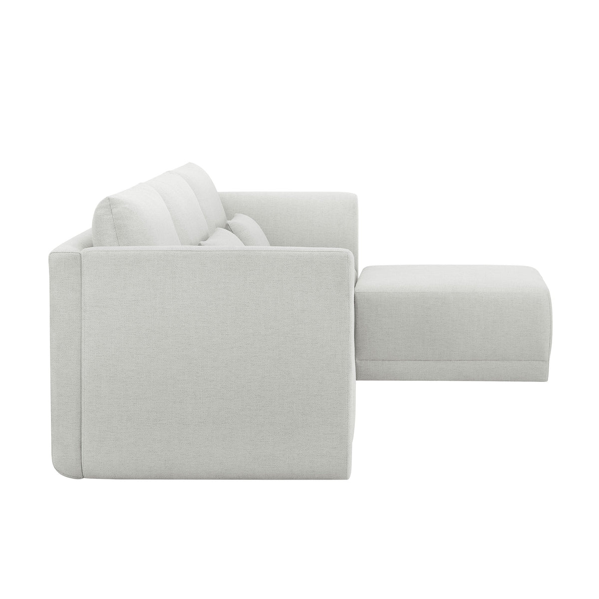 Beautiful Drew Modular Sectional Sofa with Ottoman by Drew Barrymore, Gray Fabric