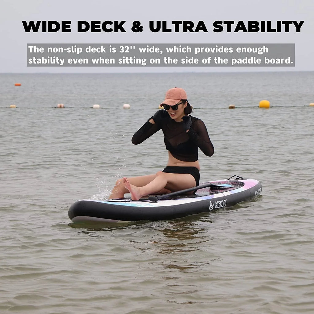 AISUNSS Inflatable Stand up Paddle Board 11ft with Premium SUP Accessories Purple Paddle Board