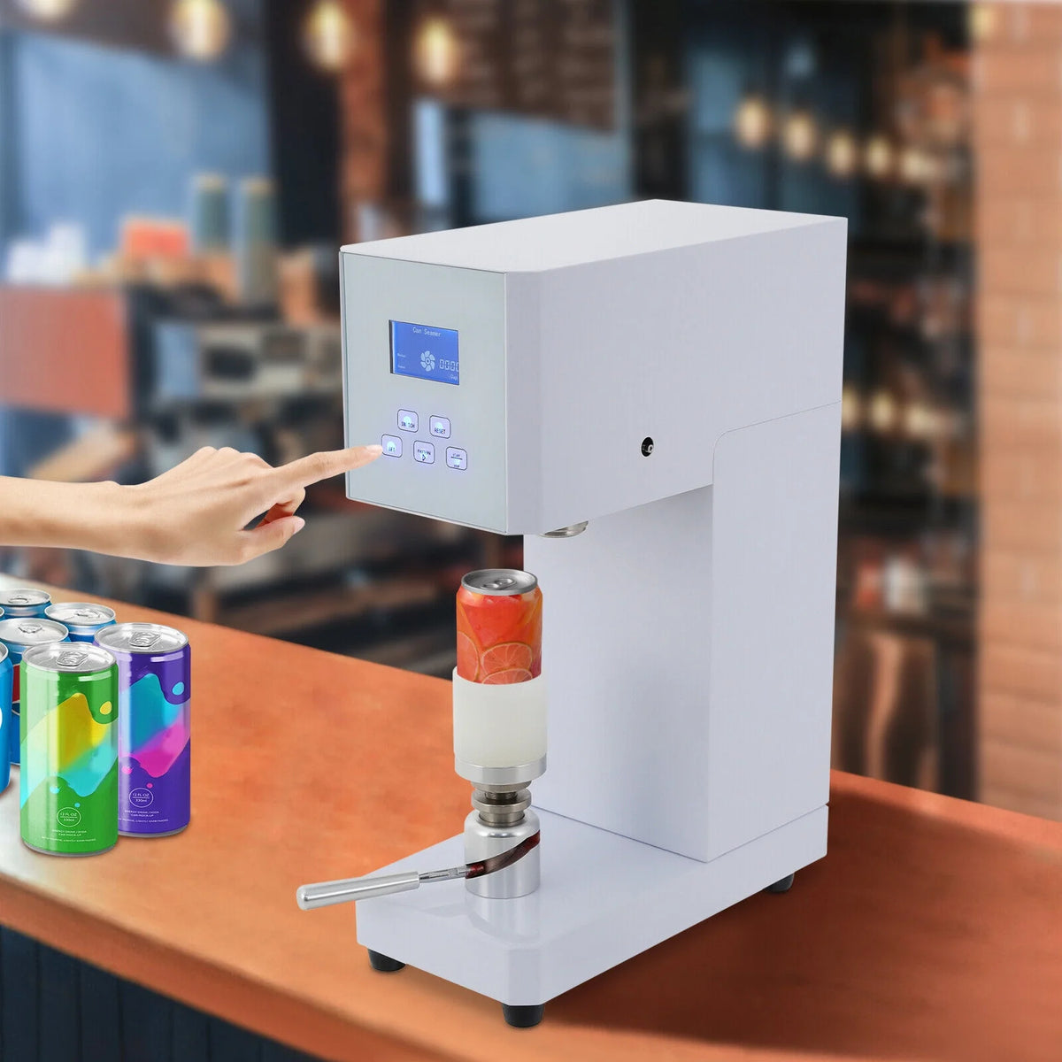 370W Automatic Can Sealing Machine Electric Cup Sealer Machine with Counter 110V