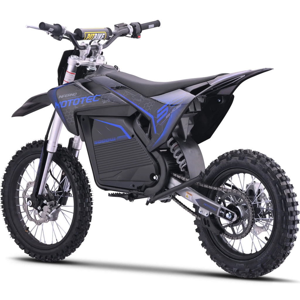 MotoTec 72v Pro Electric Dirt Bike 5000w Lithium Blue