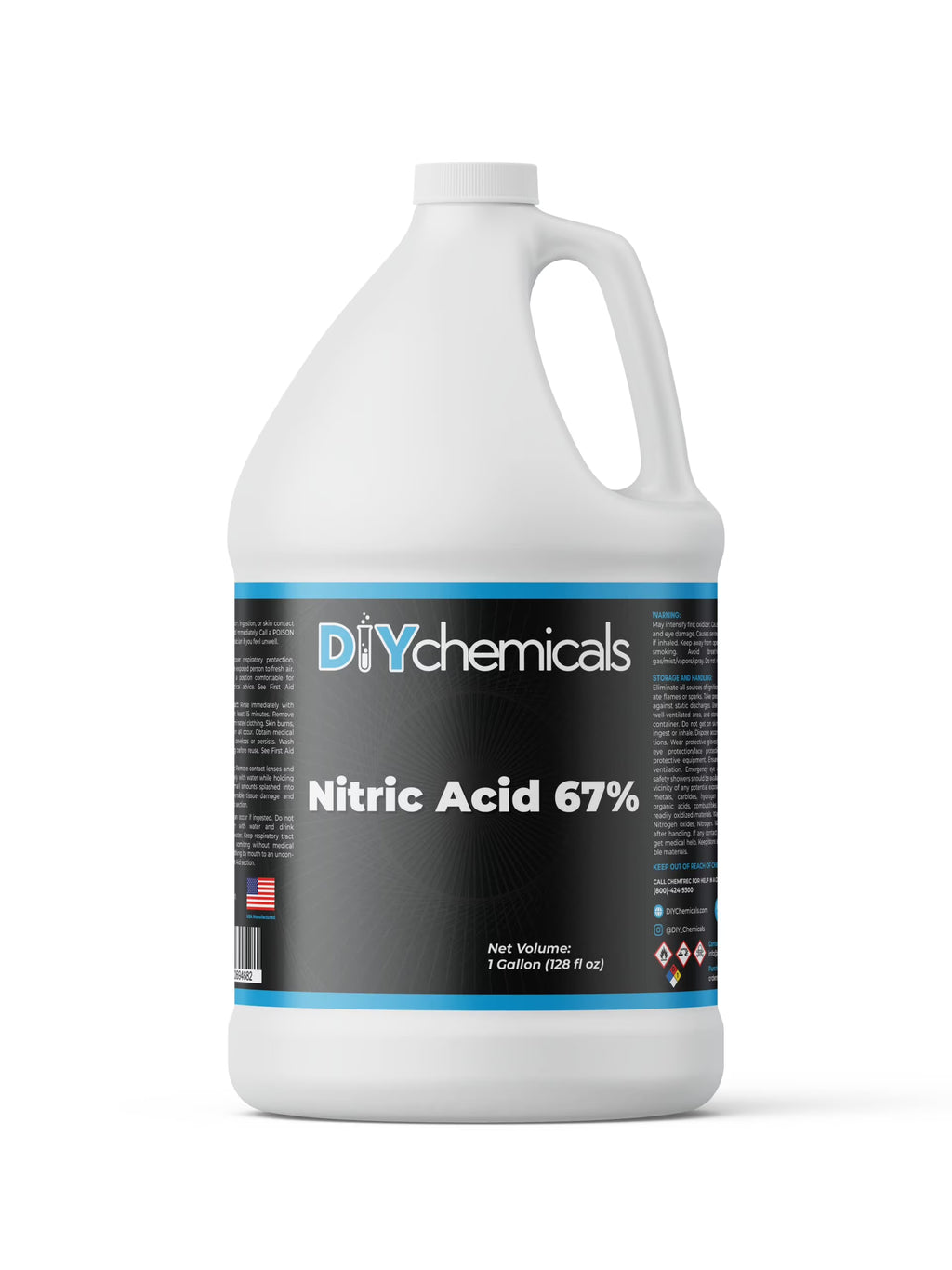 DIYChemicals Nitric Acid 67% - Used in Production of Ammonium Nitrate, Making Plastics, Manufacturing of Dyes, Metal Processing
