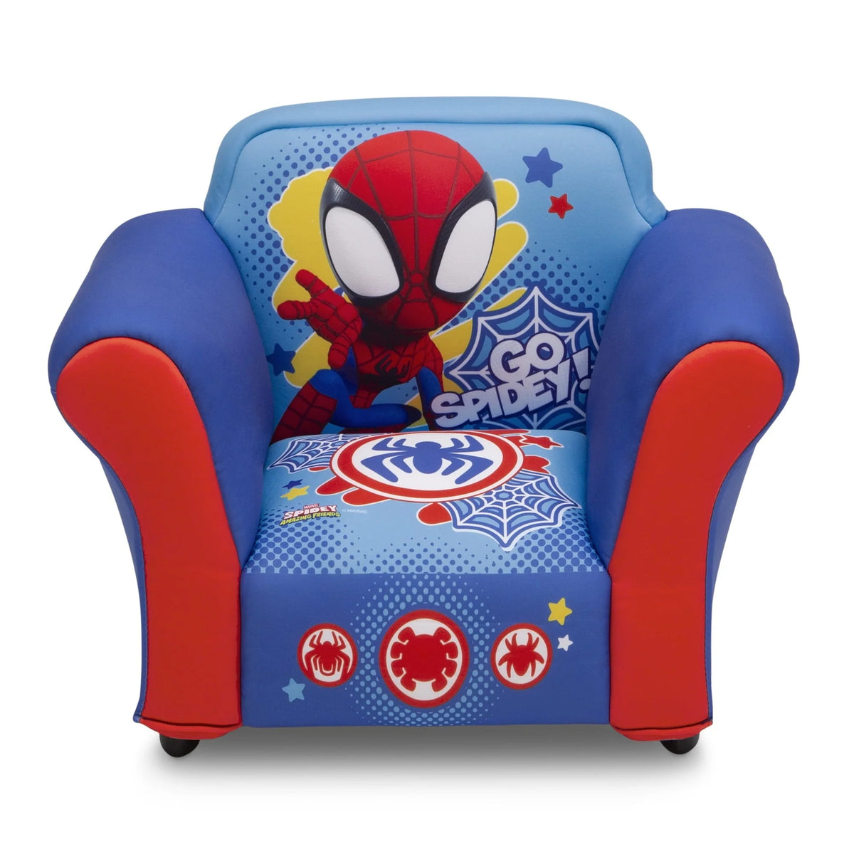 Marvel Spidey and His Amazing Friends Upholstered Chair with Sculpted Plastic Frame by Delta Children