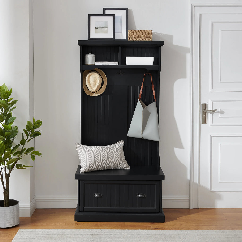 Crosley Furniture Shoreline Coastal MDF Wood Hall Tree in White