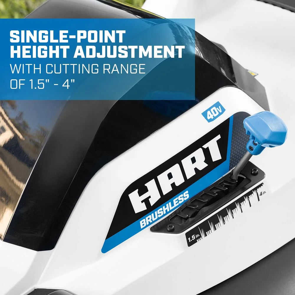 HART 40-Volt Cordless 20-inch Brushless Self Propelled Mower Kit, (1) 6.0 Ah Lithium-Ion Battery