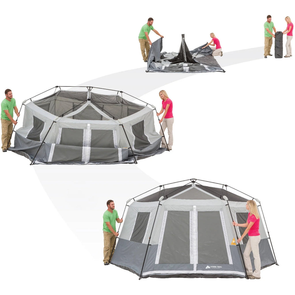 Ozark Trail 15' x 13' 8-Person Instant Hexagon Cabin Tent, 36.04 lbs
