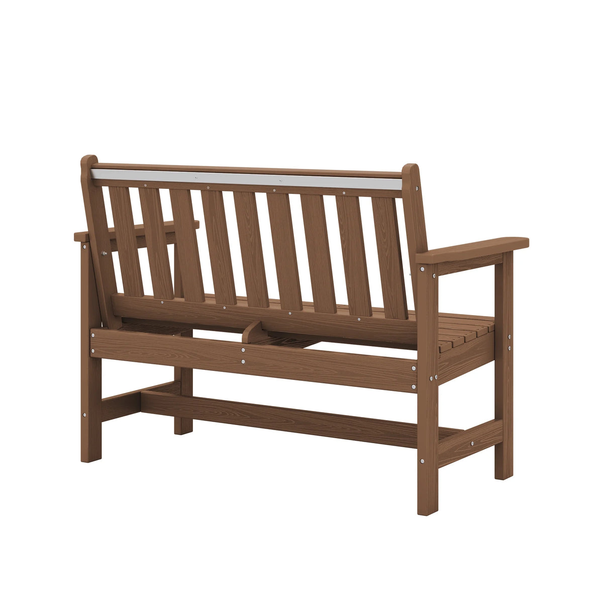SERWALL Outdoor Bench for 2-Person, Weather-Resistant HDPE with Aluminum Reinforcement, Supports 660 lbs, Comfortable Seating for Patio, Garden, and Porch, Black