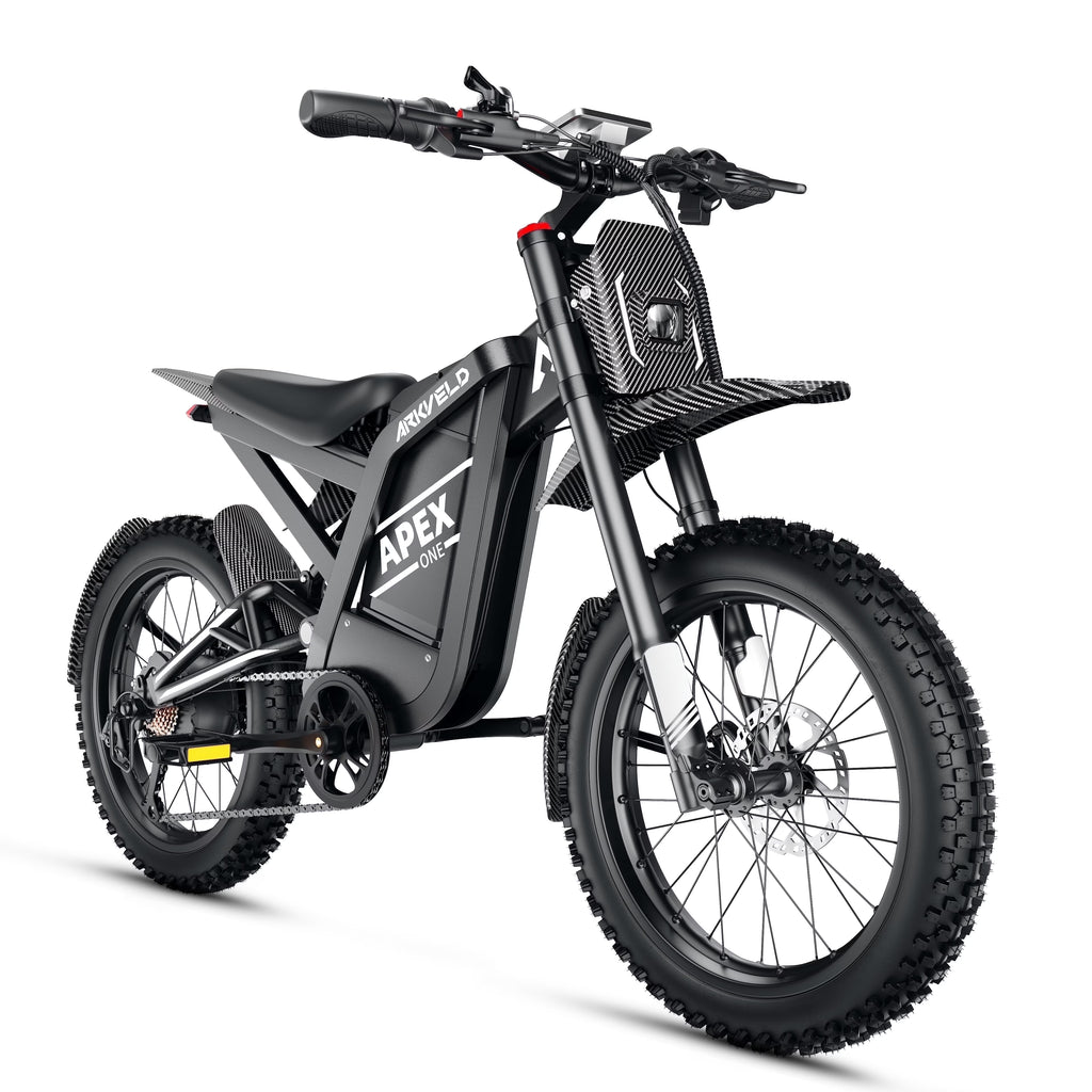 Arkveld Electric Bike for Adults, Peak-3000W, Max 40MPH and 80Miles Electric Motorcycle,25" Fat Tire Dirt Bike, APEX1 7-Speed E-Bike��White