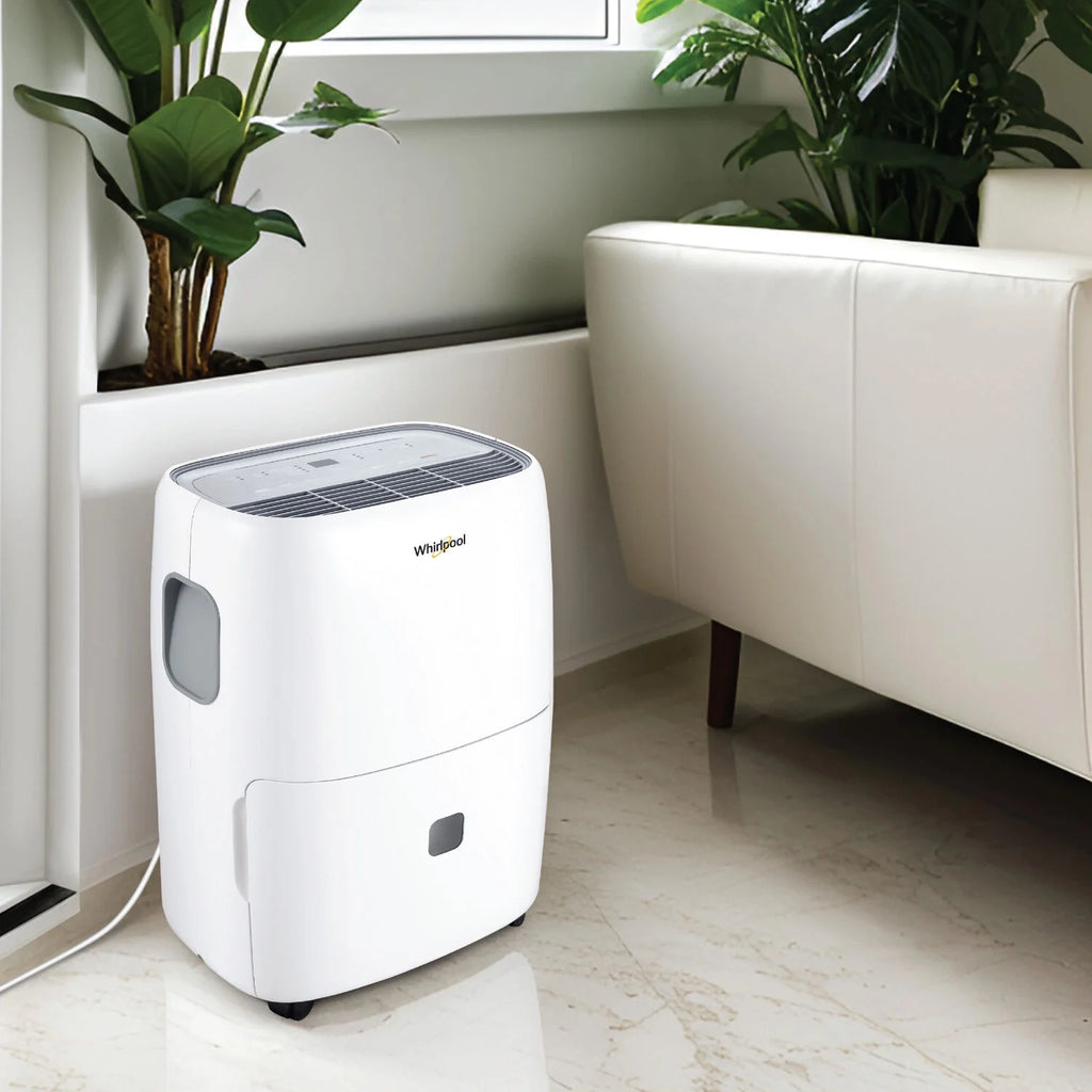 Whirlpool 30-Pint 3000 Sq ft Humidity Absorber Dehumidifier, Bedroom, Basement, Garage, WHAD301DW, New