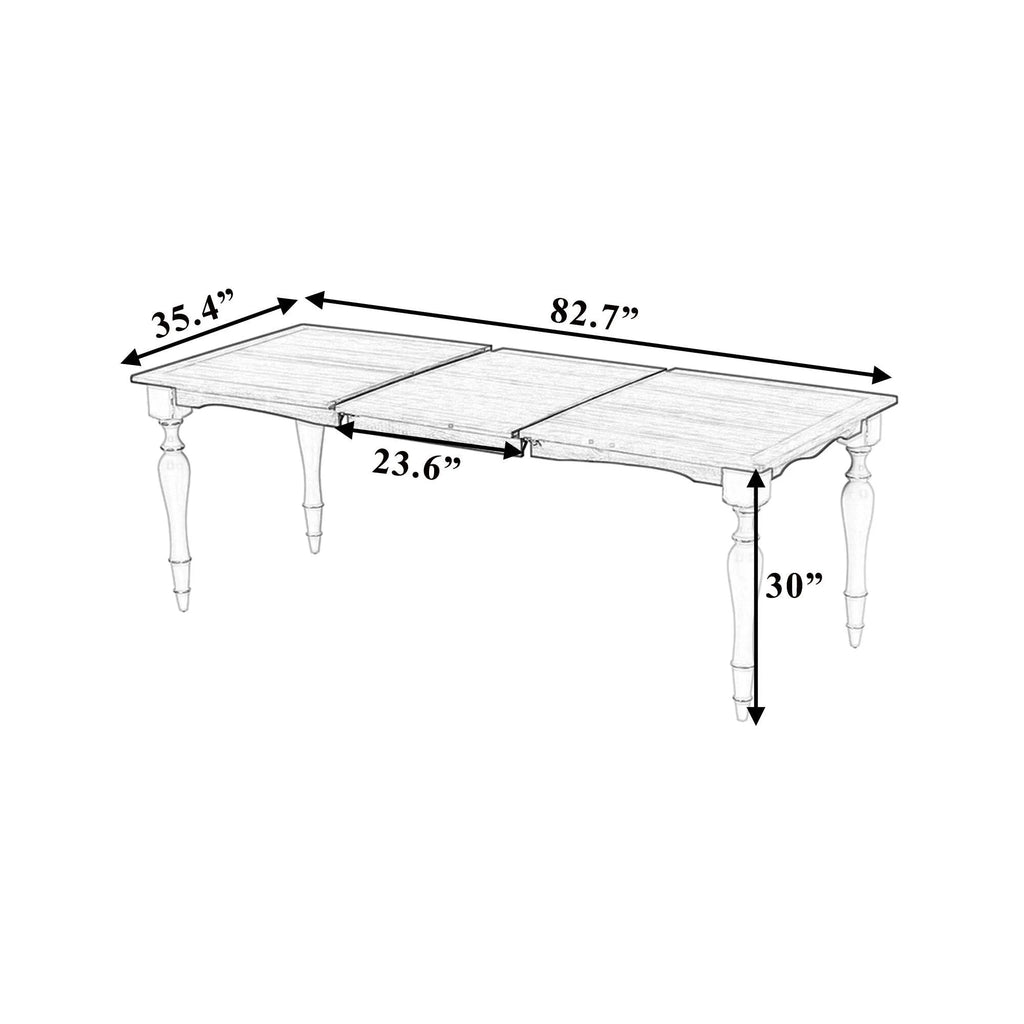 Vintage Traditional 82.7Inch Extendable Dining Table With 23.6Inch Removable Leaf, Natural Natural Seats 8 Dining Room Traditional Rubberwood Rectangular Rubber Wood