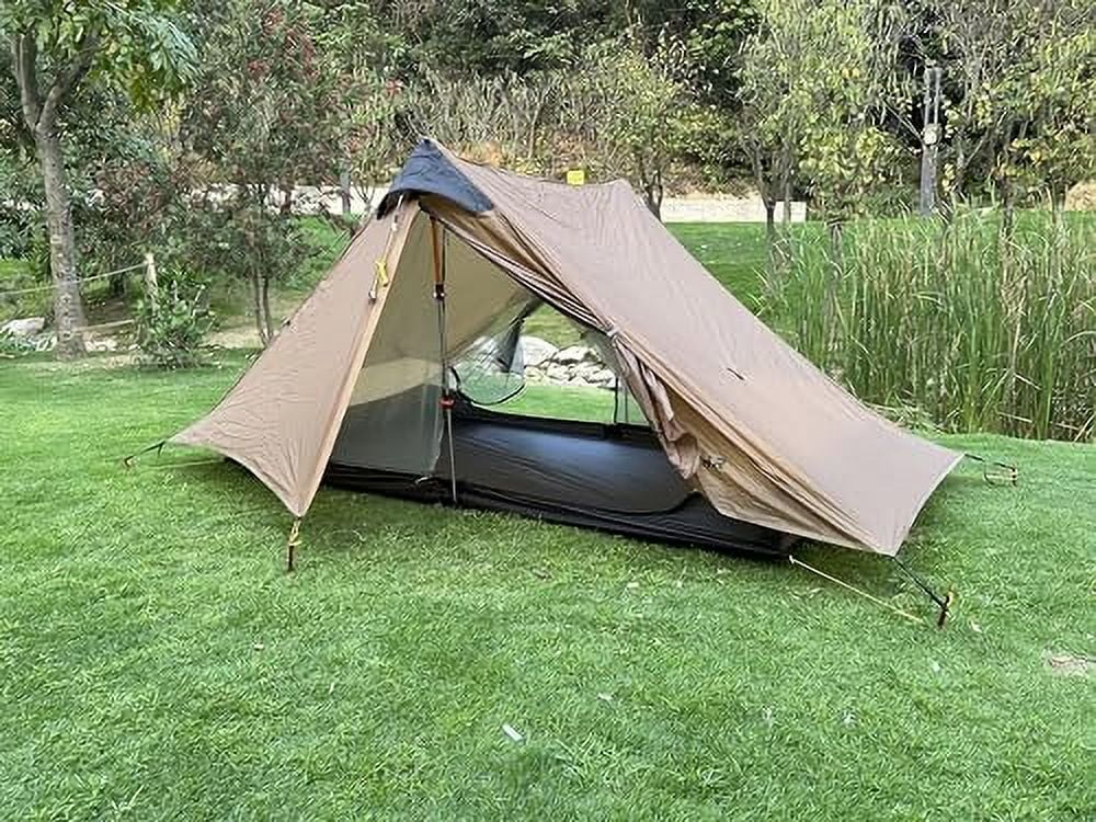 3F UL Gear Lanshan Ultralight Tent Waterproof Professional Hiking Tent 2Person Tents for Camping 4 Season Backpacking Tent (Khaki-2 People, 4 Season)