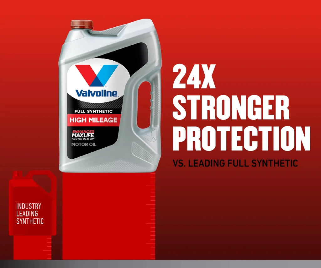 (3 pack) Valvoline Full Synthetic High Mileage with MaxLife Technologyl 5W-30 Motor Oil 5 QT