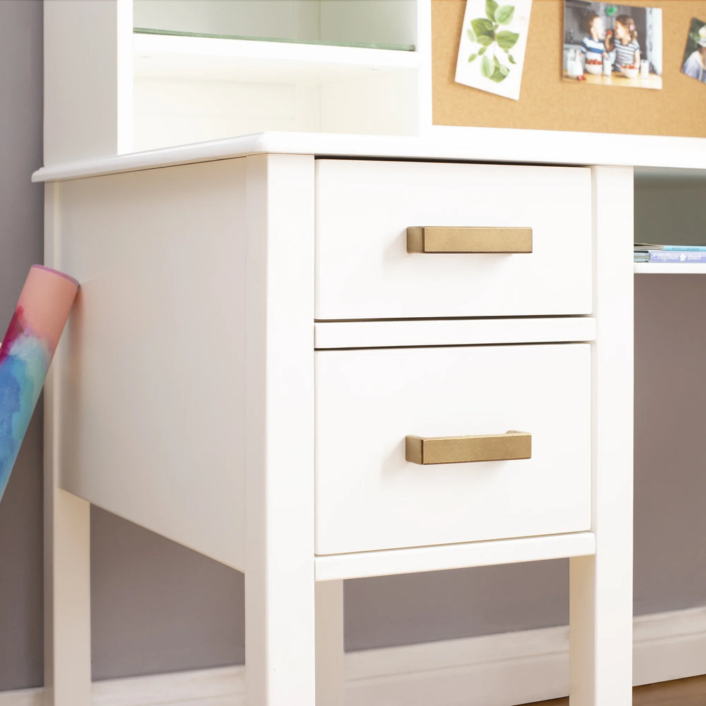 Guidecraft Taiga Kids Desk and Chair Set with Hutch - Navy: Kids Wooden Computer Desk with Storage Drawers and Shelves | Kids Study Table for Bedroom