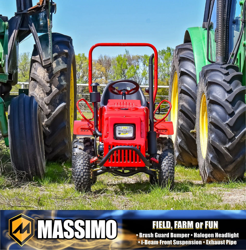 Massimo Mini Tractor 110cc 2WD Gas Go Kart �C Kids & Youth Ride-On Utility Vehicle �C Green