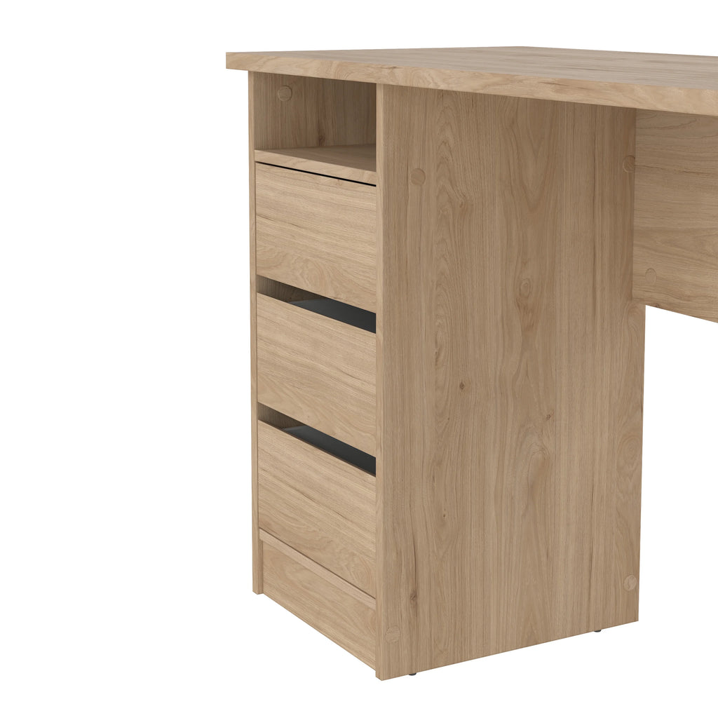 Tvilum Wes Writing Desk with 3 Storage Drawers and Open Shelf for Adults, White